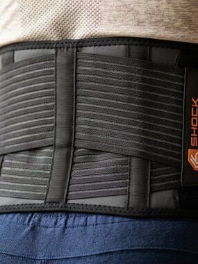Shock Doctor Adjustable Lower Back Support Belt Brace L/XL Black Lumbar Support